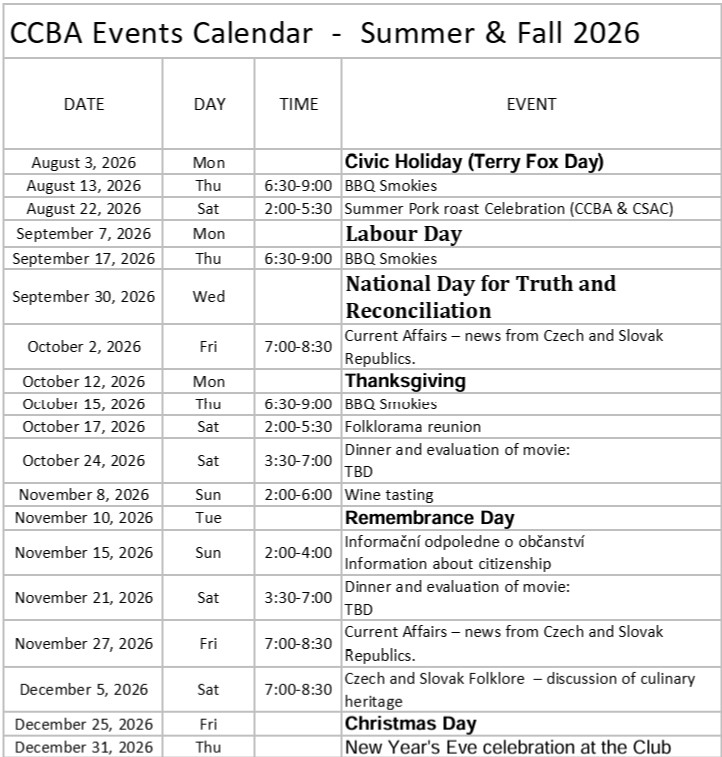 CCBA Events